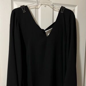 Black V-Neck Blouse